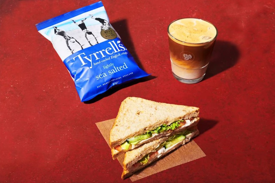  You can get a sandwich, packet of crisps and an iced coffee in Costa's meal deal