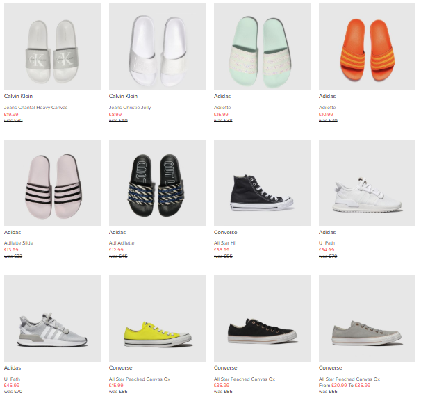 There are plenty of bargains across big name brands, including Converse and Adidas