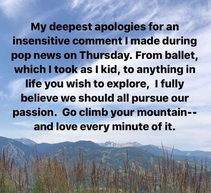  Lara posted an apology on her Instagram