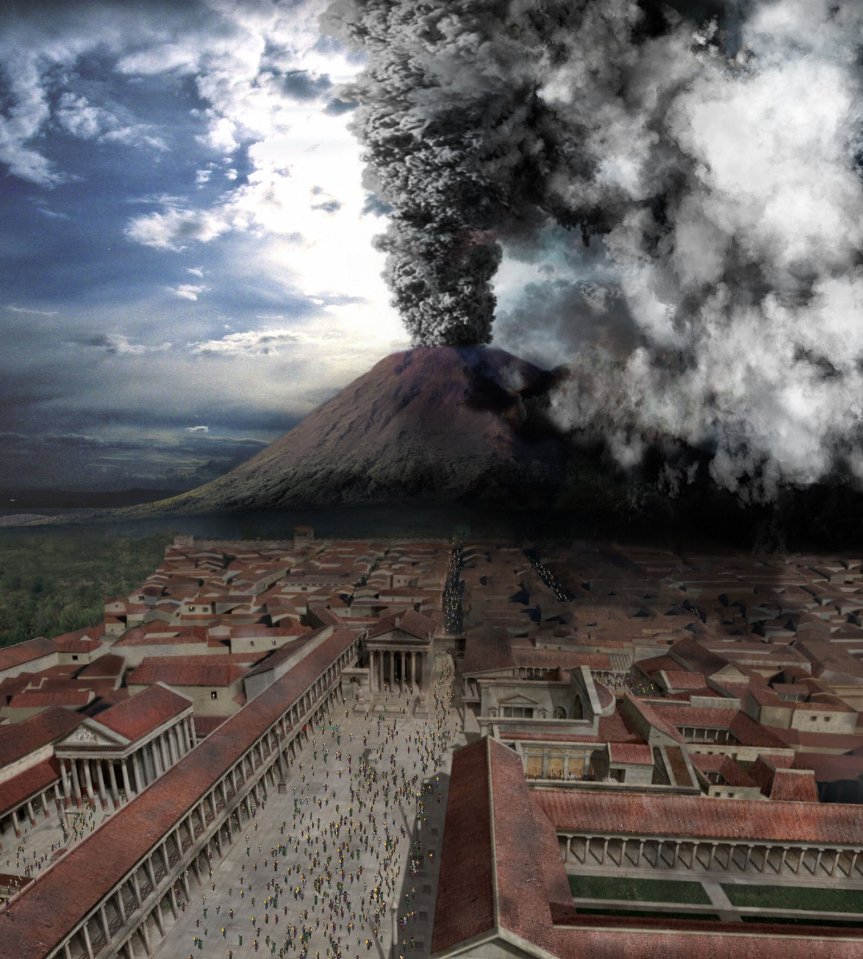  Mount Vesuvius erupted in 79AD