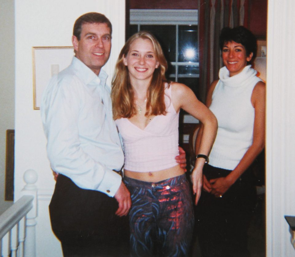  Prince Andrew with then-teenager Virginia Giuffre, formerly known as Roberts, at the home of Ghislaine Maxwell