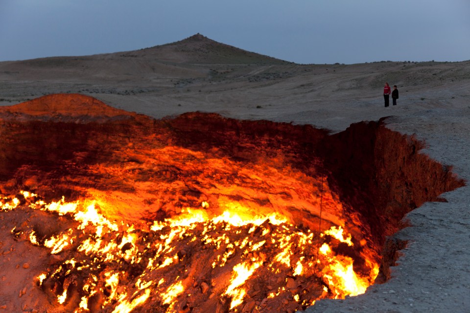  The giant pit has been on fire since the early 70s after it was intentionally ignited by geologists trying to get rid of dangerous methane gas