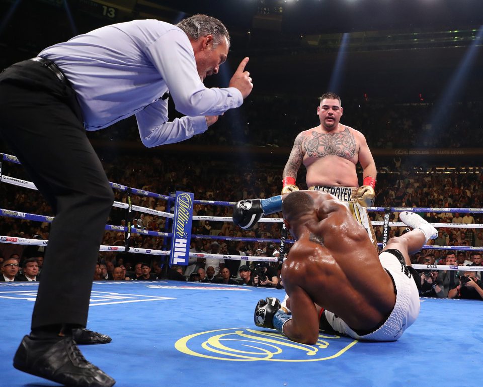  Anthony Joshua was floored four times as Andy Ruiz ripped his world titles from him