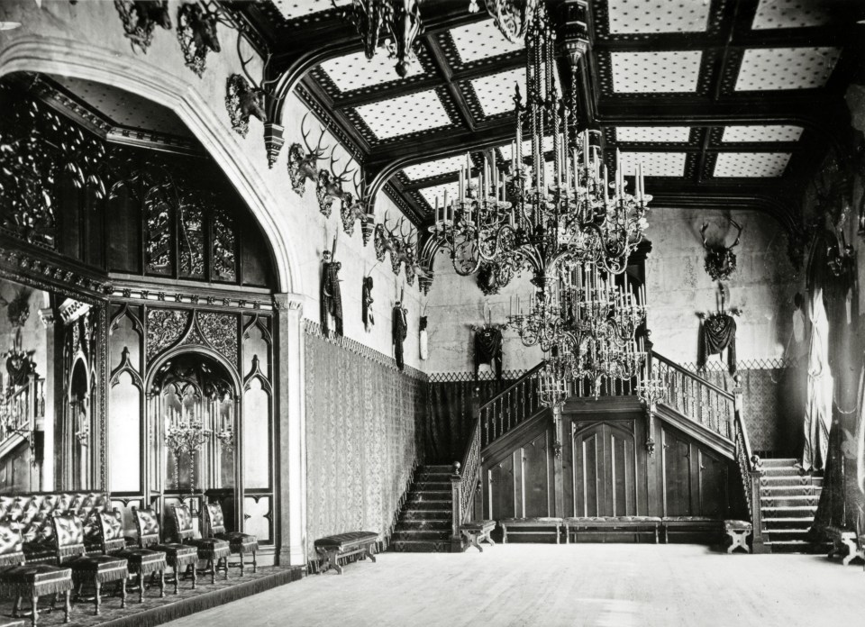 The ballroom at Balmoral Castle pictured in 1890