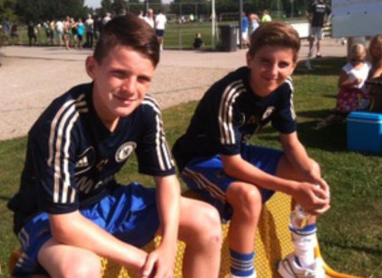 Mason Mount, right, became best friends with Declan Rice, left, at Chelsea's academy