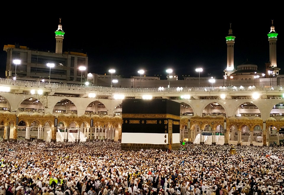  According to the Muslims holy book the Koran, the Kaaba was built by Abraham and his son Ismael, after Ismael had settled in Arabia. Millions of Muslims have arrived in Saudi Arabia