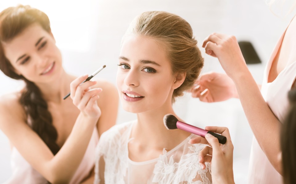  Most people in the bridal party are expect to get their make-up done