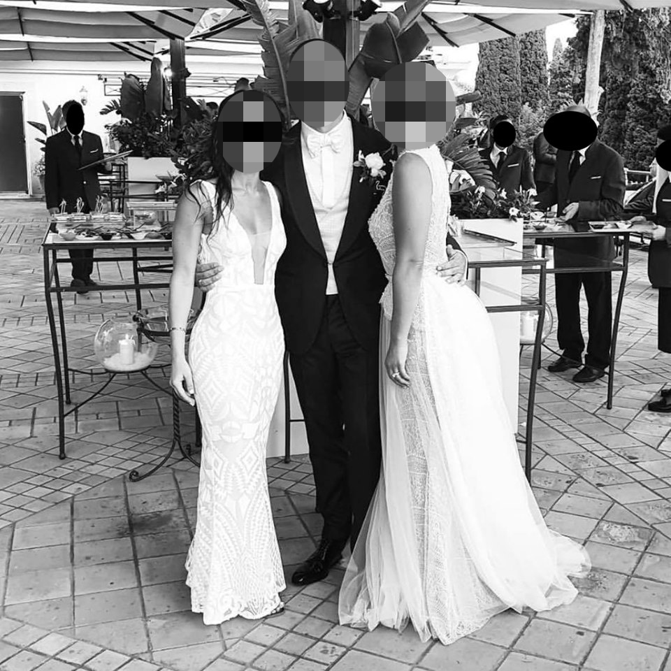  Both women look like brides in the shocking snaps