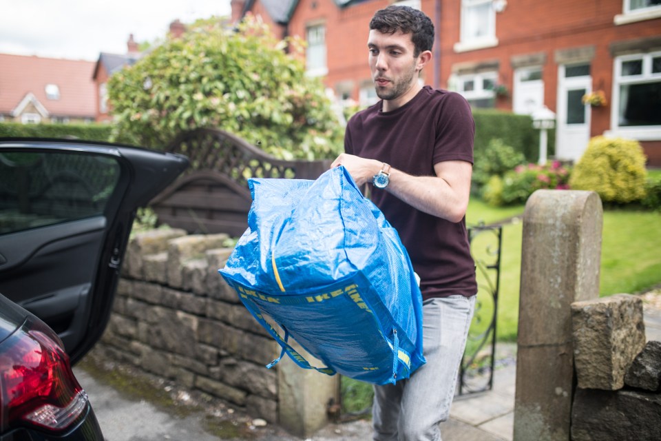  Belongings were placed into their car before they left the town