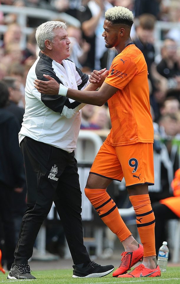  Steve Bruce and his new striker Joelinton could face the drop