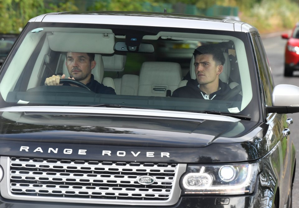  Harry Maguire makes his way into Man Utd's Carrington training ground this morning