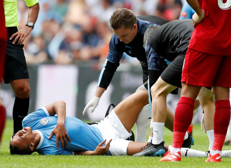  Leroy Sane, on the brink of a move to Bayern, was unable to continue