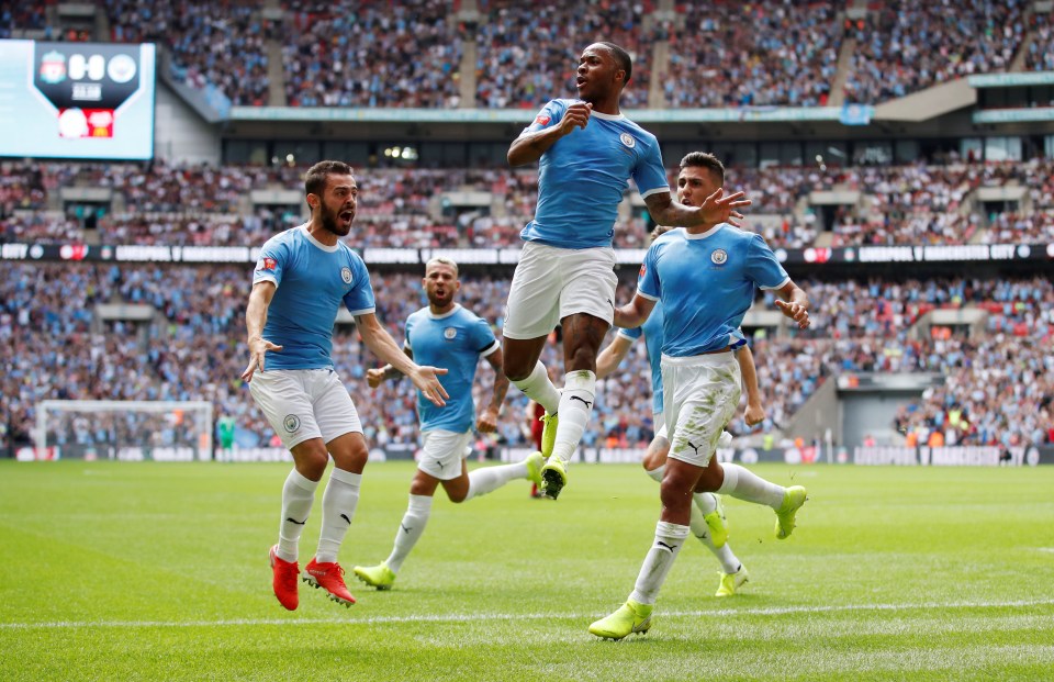  Raheem Sterling put Man City ahead in the first half