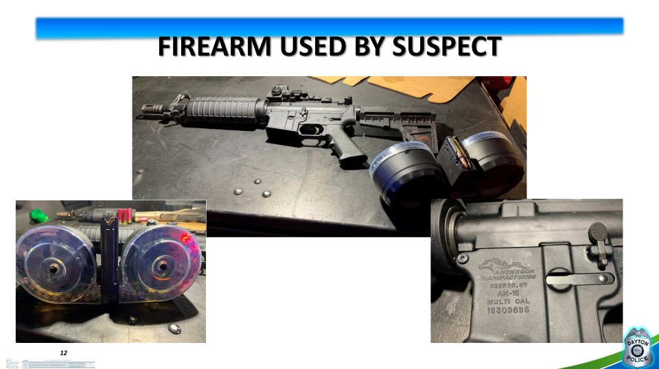  This image is from the police Powerpoint presentation at a press conference where they show the weapon and its extended magazine