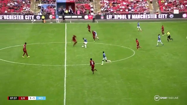  Van Dijk had looked to quickly close down Jesus on the halfway line