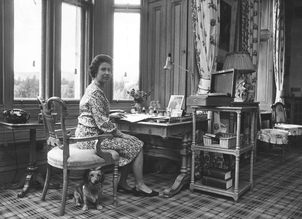 The Queen pictured in her study in 1971