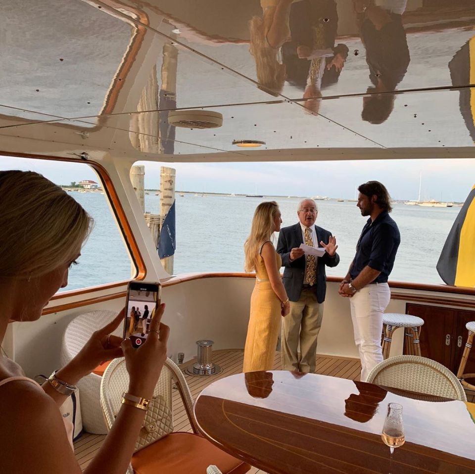  The wedding aboard a yacht was reportedly a simple affair