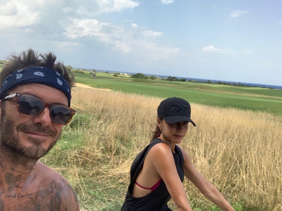  The couple have been going for bike rides in the countryside on their trip