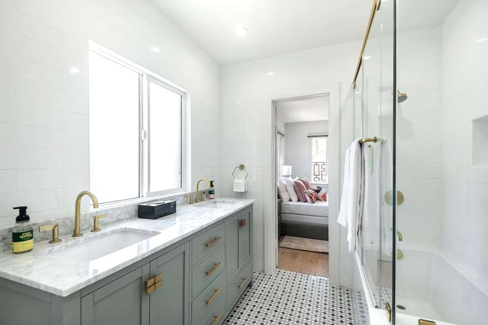  The ensuite is fitted with his and hers sinks