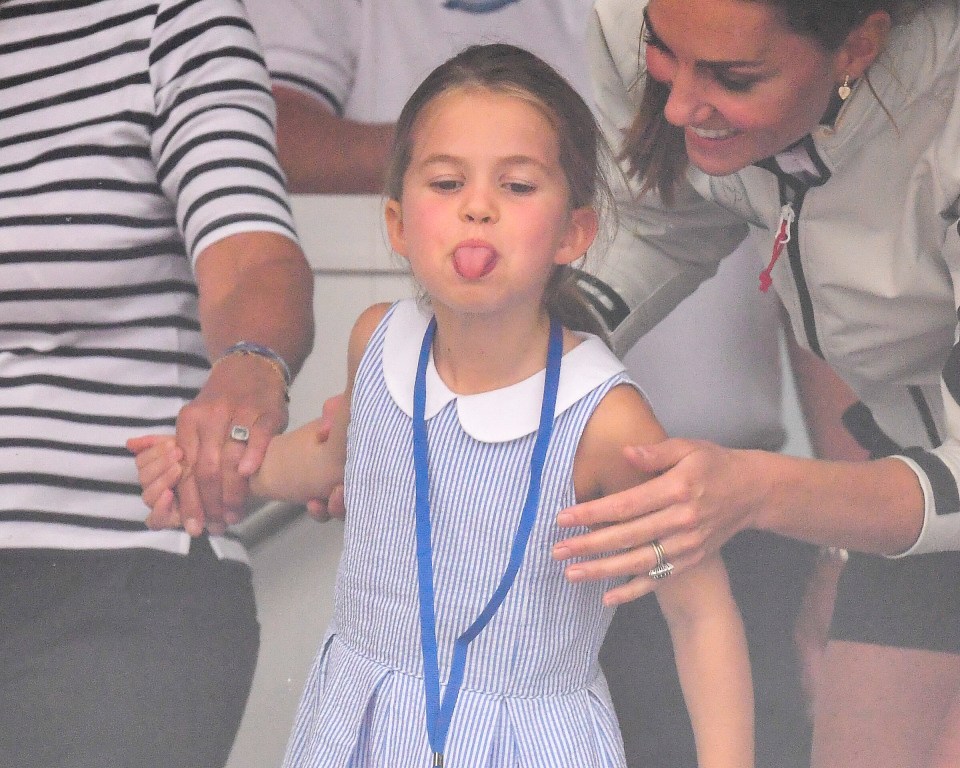  Princess Charlotte, four, stole the show yesterday at the King's Cup regatta when she stuck her tongue out