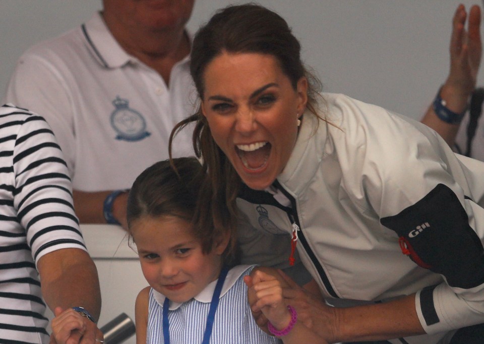  Kate was pictured roaring with laughter at her daughter's antics