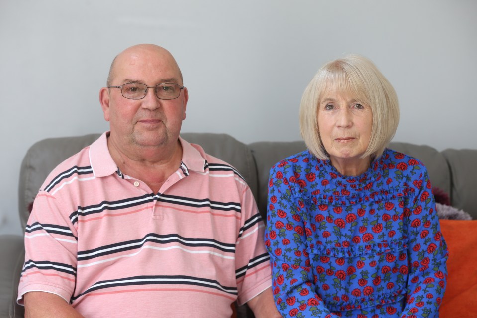  Geoff Palmer, 69 and Sharon Palmer, 69 pictured with the penalty charge notice, at home in Beeston, Nottingham