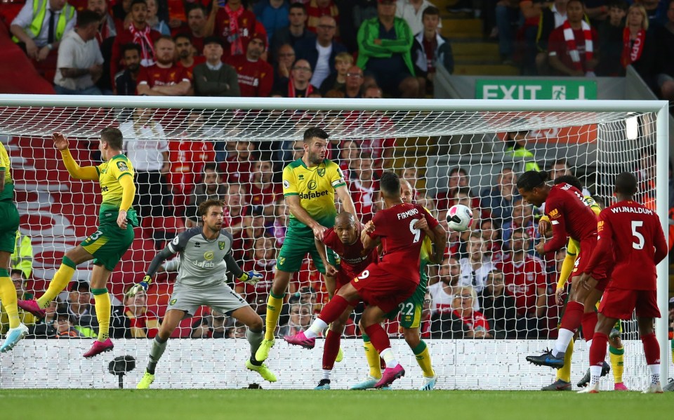 PFA winner Virgil van Dijk makes it 3-0 inside just 28 minutes at Anfield