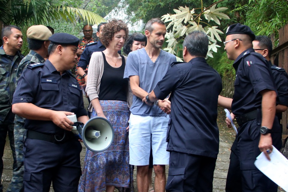 Meabh and Sebastian Quoirin spoke Malay saying ‘terima kasih’, or ‘thank you’, in a short speech as they fought back tears