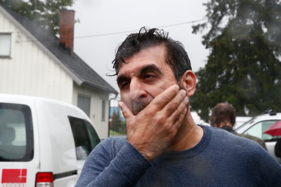  Mosque board member Irfan Mushtaq reacts after one person was shot inside