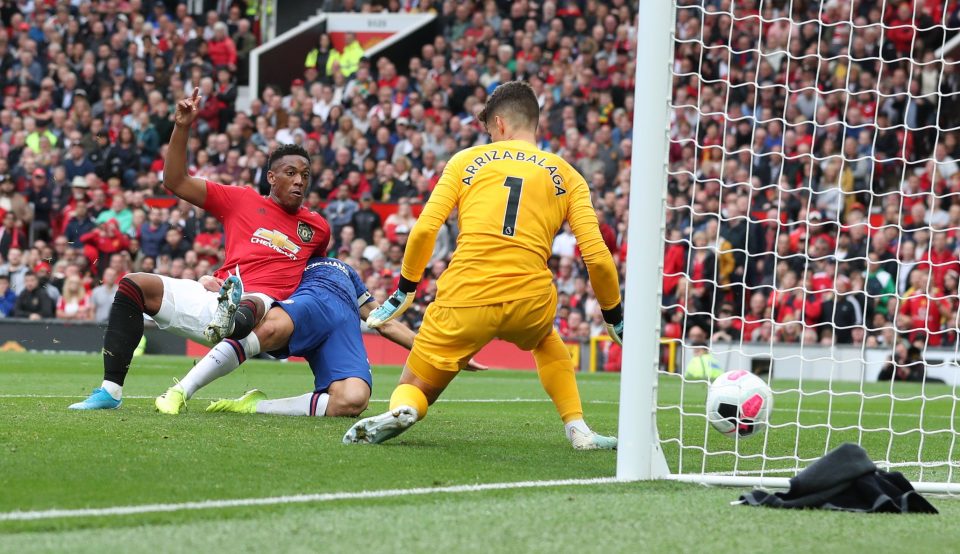  Anthony Martial reacts quickest to double the Man Utd lead on the way to a 4-0 win