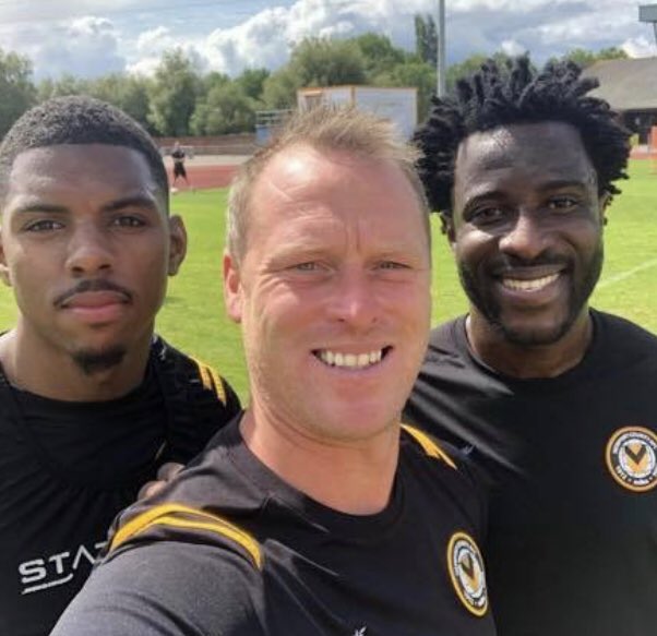 Wilfried Bony (right) is training with League Two side Newport County