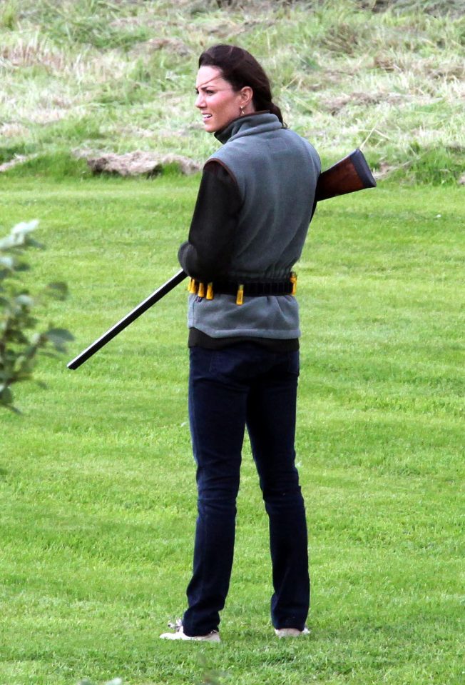  Kate Middleton on a grouse shoot with Prince William in 2009