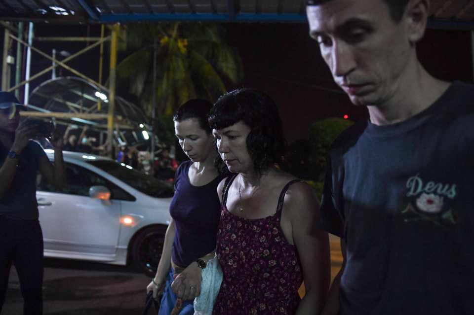  Nora's aunt Eadaoin Agnew arriving at a hospital where the teenager's body was identified by her family