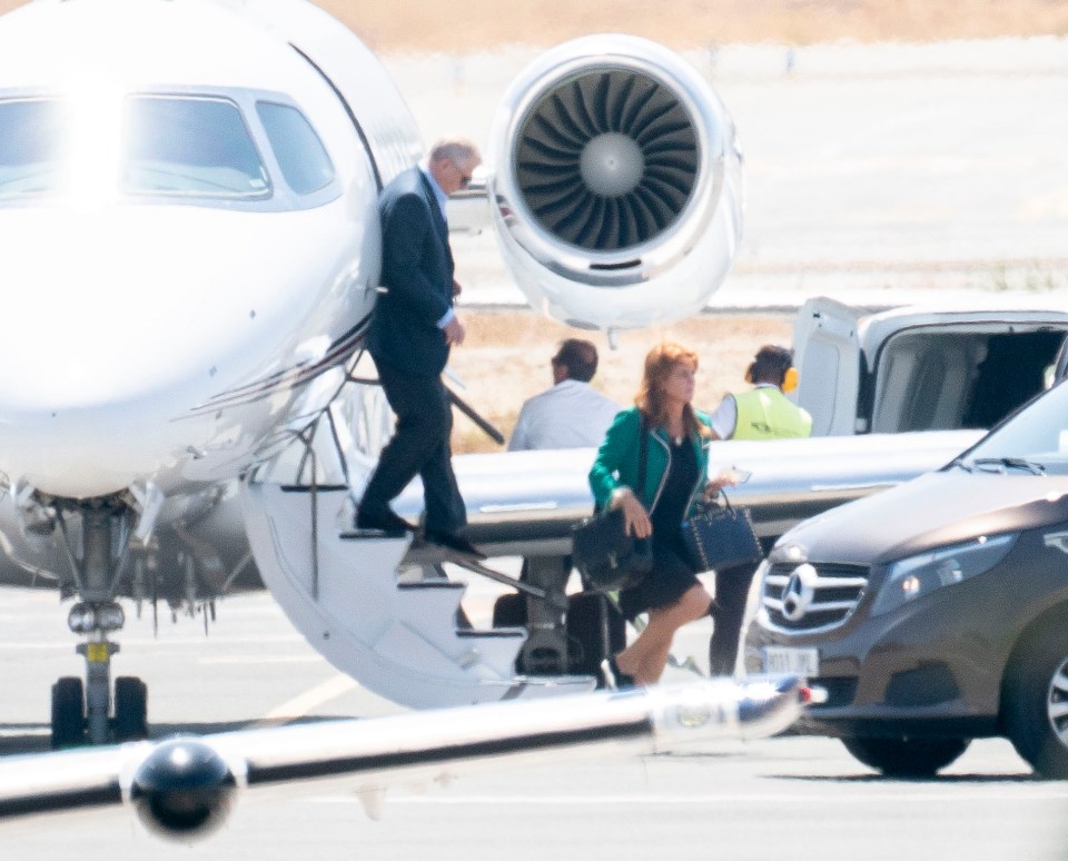  Prince Andrew and Sarah Ferguson were seen arriving in Spain earlier this month