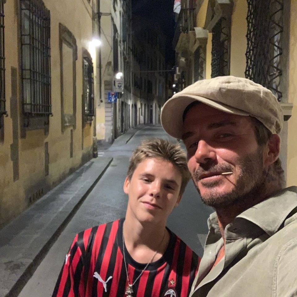  David has shared a number of snaps form the Italian break, including one with son Cruz, 14