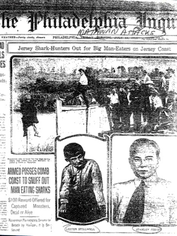  The Philadelphia Inquirer covered the attacks at Matawan Creek with portraits of Stanley Fisher and Lester Stilwell