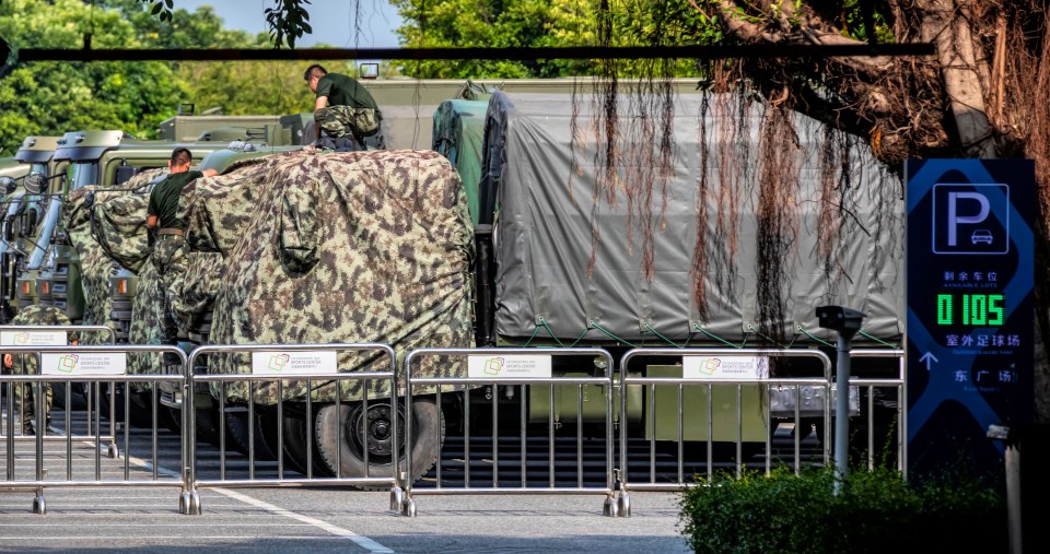  China has deployed large numbers of paramilitary personnel just across the harbour from Hong Kong