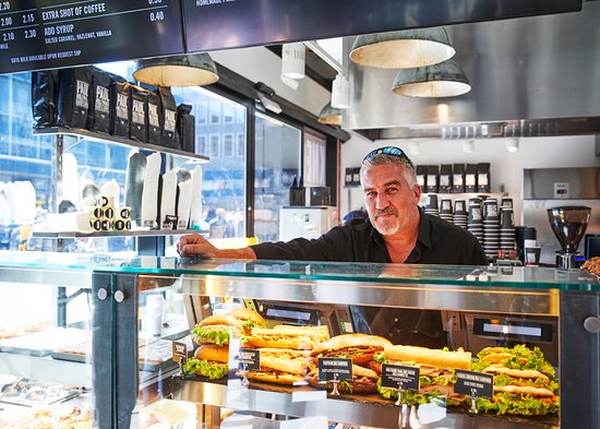  Paul Hollywood behind the counter at his Knead Bakery and Coffee shop