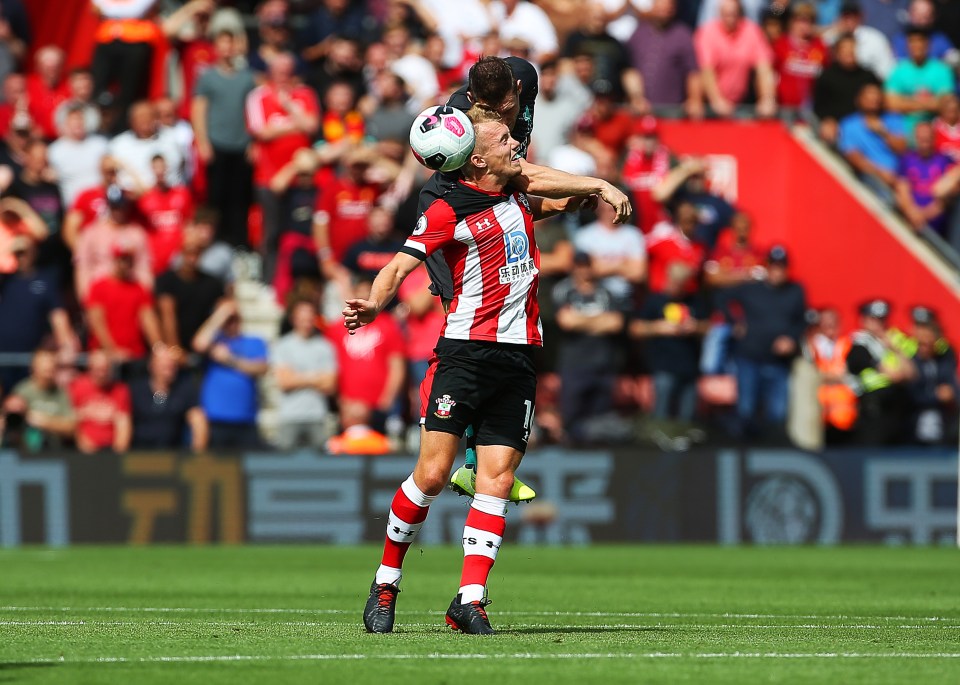 Milner collided with James Ward-Prowse at St Mary's on Saturday