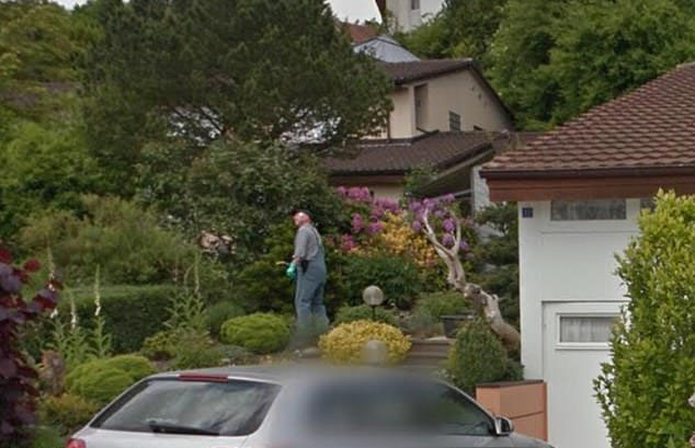 Luisa’s grandfather was dressed in overalls and green gardening gloves in the candid snap taken by a Google Maps street camera