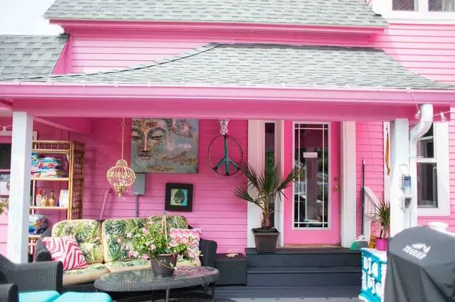  The pink house is popular with parties, thanks to their relaxed policy