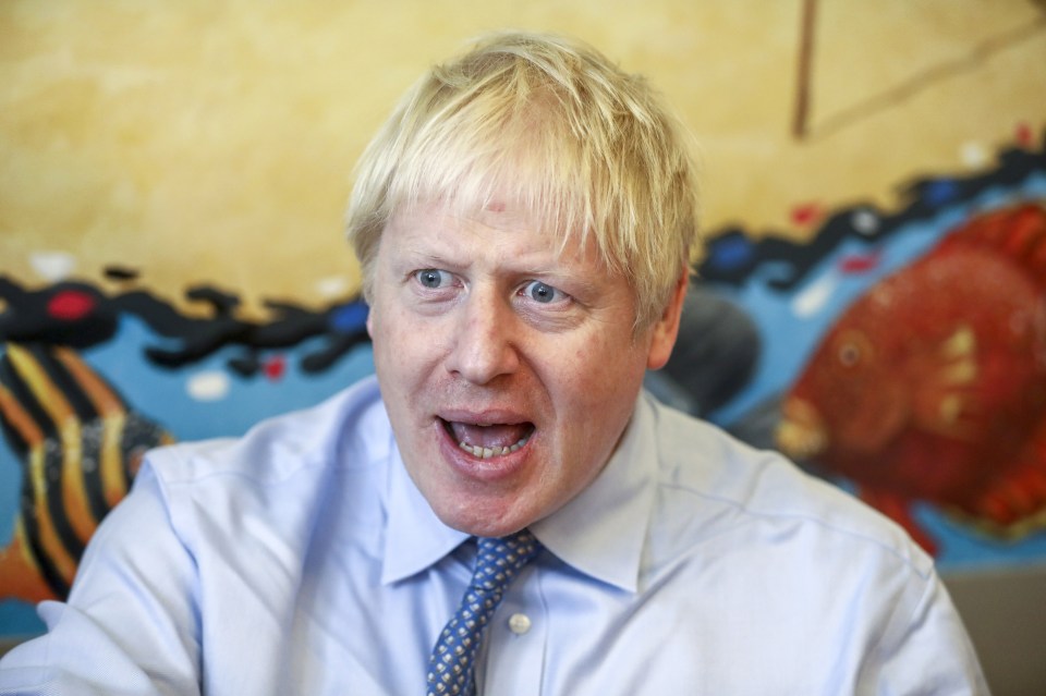  Boris Johnson speaks to nurses during a visit to the Royal Cornwall Hospital in Truro