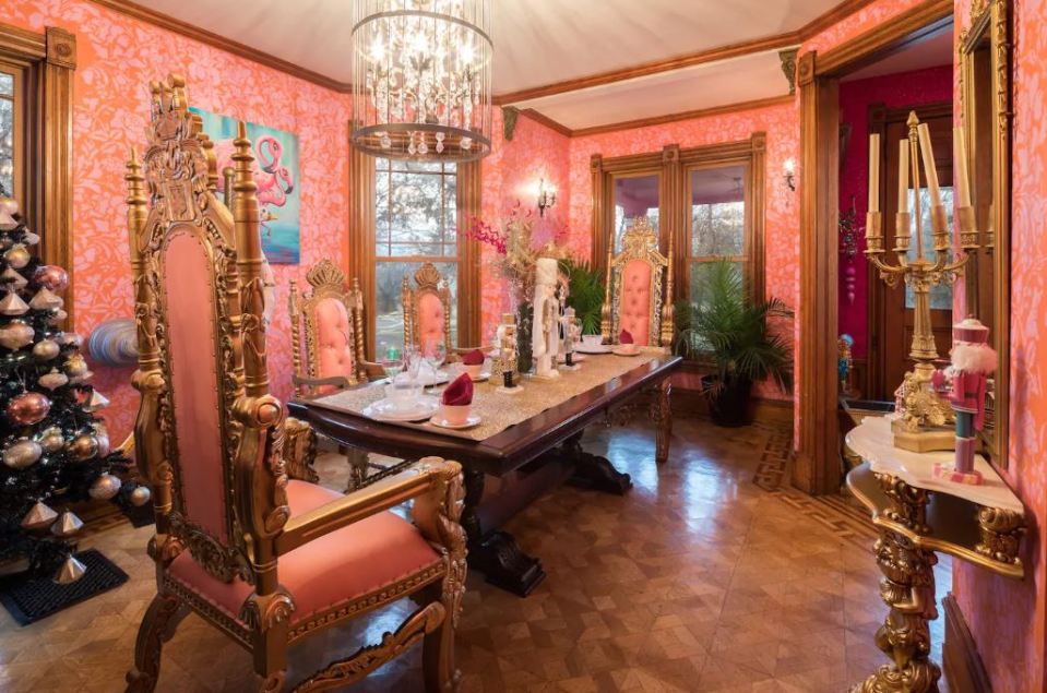  How about a pink throne dining room?