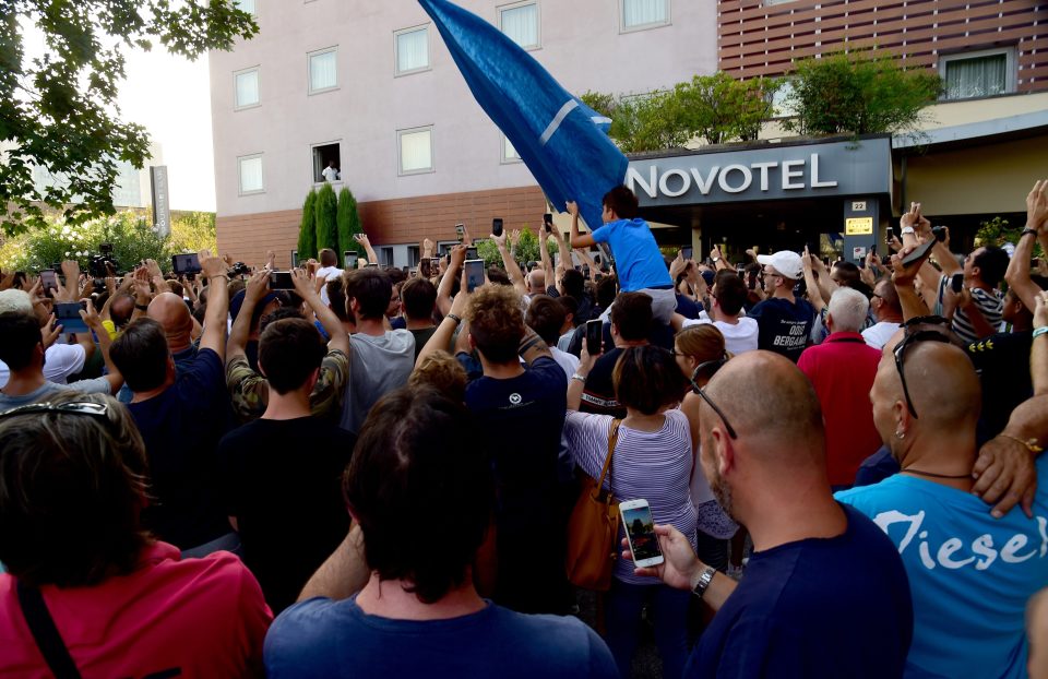  Hoards of Brescia fans turned out to see Mario Balotelli's unveiling