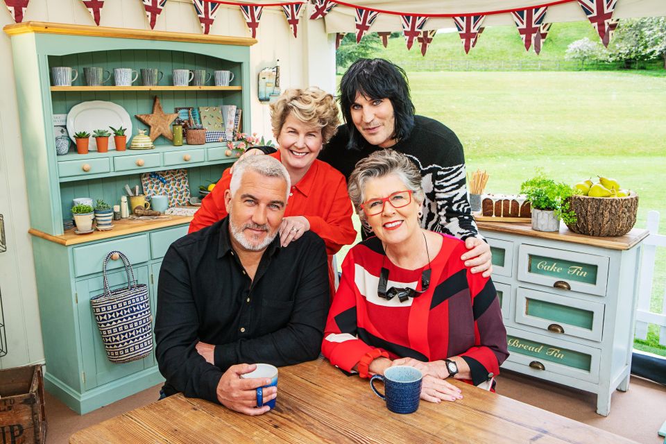  Great British Bake Off judges Paul Hollywood, Prue Leith, Noel Fielding and Sandi Toksvig