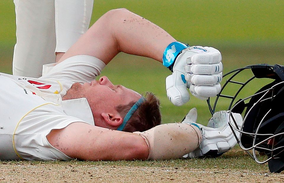  There was huge concern for the Aussie as he lay stricken on the floor