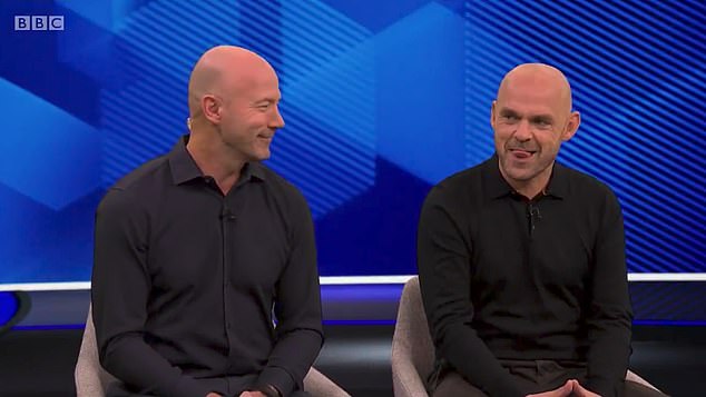  The pair, Alan Shearer and Danny Murphy, chuckled and shook their heads as he made fun of their lack of hair