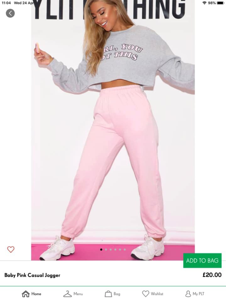  The 'Baby Pink Casual Jogger' cost her £20