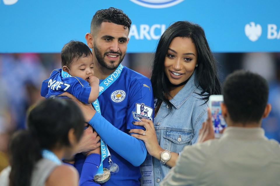  Rita Mahrez celebrates with Riyad after he won the Premier League with Leicester