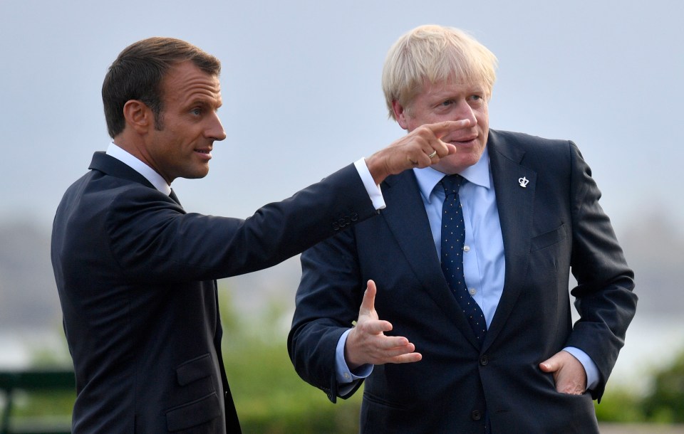  Boris Johhnson and Emmanuel Macron at the G7 Summit